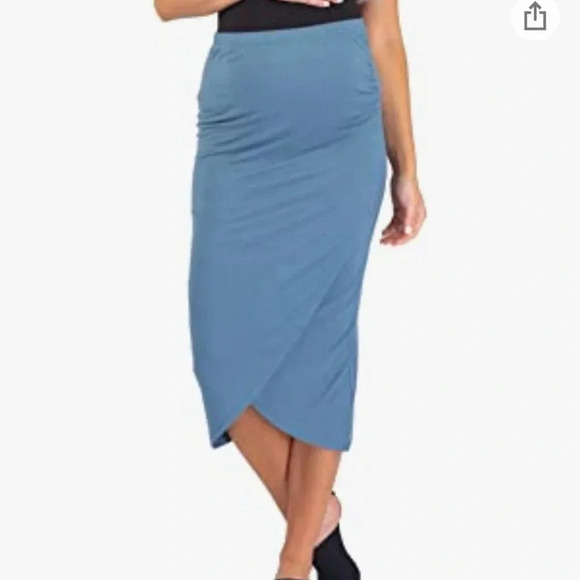 NWT!! Women’s Mother Bee blue ruched maternity skirt XL - Picture 2 of 4
